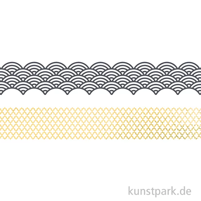 Artikelbild 2 des Artikels “Washi-Dekor-Tape, Gold + Grau, 25 mm, 2 Rollen, je 5 m “
