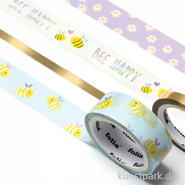 Artikelbild 2 des Artikels “Washi-Tape Hotfoil - Gold Bees, 4er Set, je 10m “