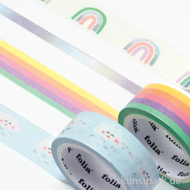 Artikelbild 2 des Artikels “Washi-Tape Hotfoil - Rainbow Clouds, 4er Set, je 10m “