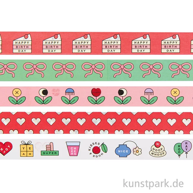 Artikelbild 2 des Artikels “Washi Tape Set - Eye Candy, Happy Birthday, 5 Stück, je 10 m “