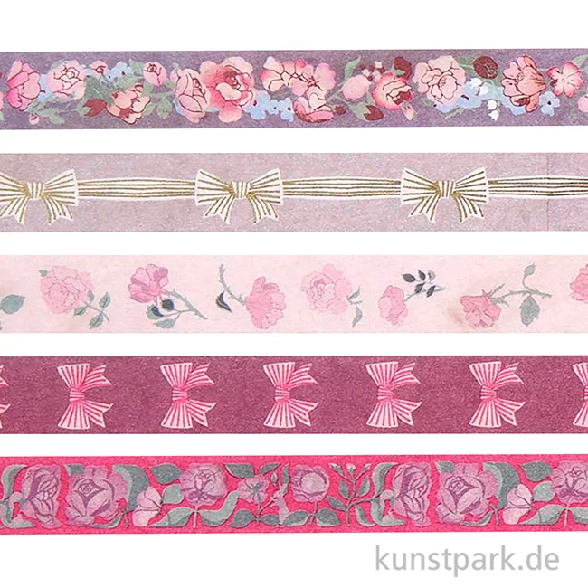 Artikelbild 2 des Artikels “Washi Tape Set - La Vie en Rose, Pink, 5 Stück, je 10 m “