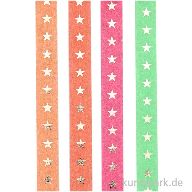 Artikelbild 2 des Artikels “Washi Tape Set - Neon, Hot Foil Sterne, 4 Stück, je 10 m “