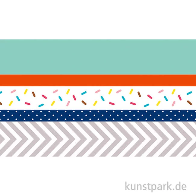 Artikelbild 2 des Artikels “Washi-Tape Set - NEON Orange Bunt, 5 Rollen, je 10 m “