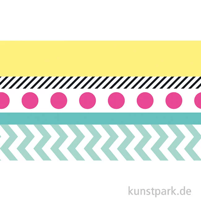 Artikelbild 2 des Artikels “Washi-Tape Set - NEON Pink Bunt, 5 Rollen, je 10 m “