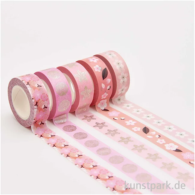 Artikelbild 2 des Artikels “Washi Tape Set - Sakura, Kirschblüten, 5 Stück, je 10m “