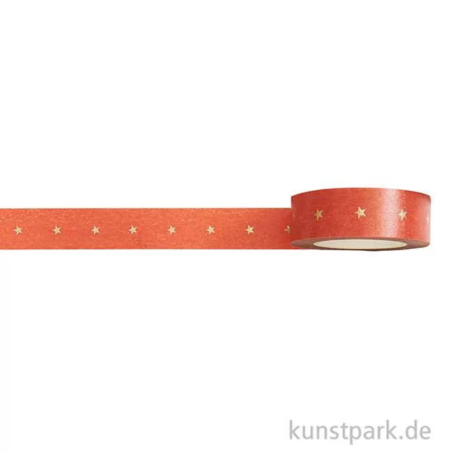 Artikelbild 2 des Artikels “Washi Tape - Sterne, Rostrot Gold, 15 mm, 10 m Rolle “