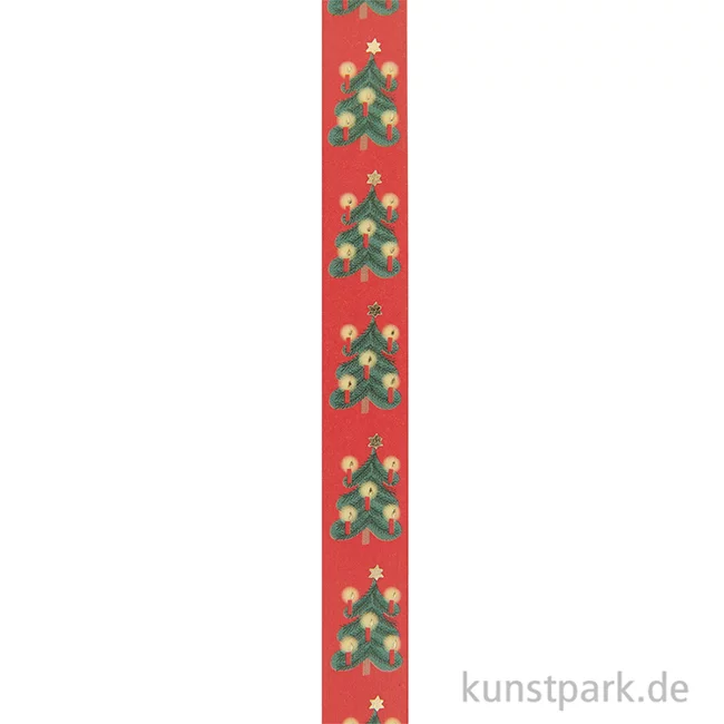 Artikelbild 2 des Artikels “Washi Tape - Weihnachtsbäume, Rot, 15 mm, 10 m Rolle “