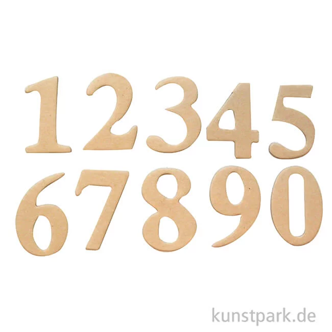 Artikelbild 2 des Artikels “Zahlen aus Pappe, 2 x 10 Nummern, Höhe 40 mm “