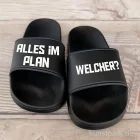 Artikelbild 2 des Artikels “Badelatschen, Schwarz, Bedruckt, Design, Alles im Plan “