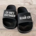 Artikelbild 2 des Artikels “Badelatschen, Schwarz, Bedruckt, Design, Ich hab's verstanden “