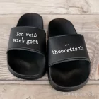 Artikelbild 2 des Artikels “Badelatschen, Schwarz, Bedruckt, Design, Ich weiß wie's geht “