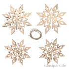 Artikelbild 2 des Artikels “Holz Deko - 3D Schneeflocke mit Kordel, 9 cm Durchmesser, 2 Stück “
