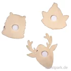 Artikelbild 2 des Artikels “Holz Streuteile Wintertiere mit Klebepunkt, 3,8 - 5 cm, 6 Stück “