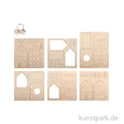 Artikelbild 2 des Artikels “Holzbausatz Nordic Häuser, Natur, 11,2-12,3 cm, 73-tlg + Lichterketten “