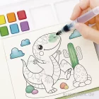 Artikelbild 2 des Artikels “Kinder Malblock mit Wasserfarben, 15,8 x 18,7 cm, 29 Motive, Dino “