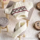 Artikelbild 2 des Artikels “Mini Strickpullover + Schal, Weiß, 5,5 x 8,5 cm “