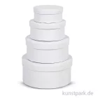 Artikelbild 2 des Artikels “Pappschachtel-Set - rund, weißer Karton, handgearbeitet, 4 Stück “
