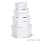 Artikelbild 2 des Artikels “Pappschachtel-Set - sechseckig, weißer Karton, handgearbeitet, 4 Stück “