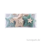 Artikelbild 2 des Artikels “Plüschsterne mit Hänger, Mint Natur Petrol, 3 Stück, 7,5 x 7,5 x 2 cm “