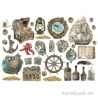 Artikelbild 2 des Artikels “Stamperia Ephemera Aufkleber - Songs of the Sea Sea Sailing Ship “