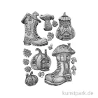 Artikelbild 2 des Artikels “Stamperia Silikon Gießform - Whispering Woods Boots Pumpkin House, A5 “