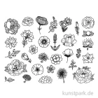 Artikelbild 2 des Artikels “STAMPO Scrap Stempel, 31er Set + Stempelkissen, Blumen “