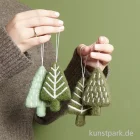 Artikelbild 2 des Artikels “Weihnachtsanhänger Tanne, Handgefilzt, Mint, 10,5 x 6 x 1,3 cm “