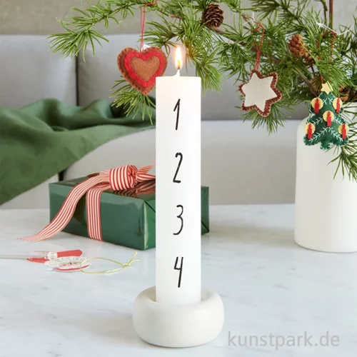 Artikelbild 2 des Artikels “Adventskerze mit Zahlen 1-4, Weiß, 4 x 20 cm “