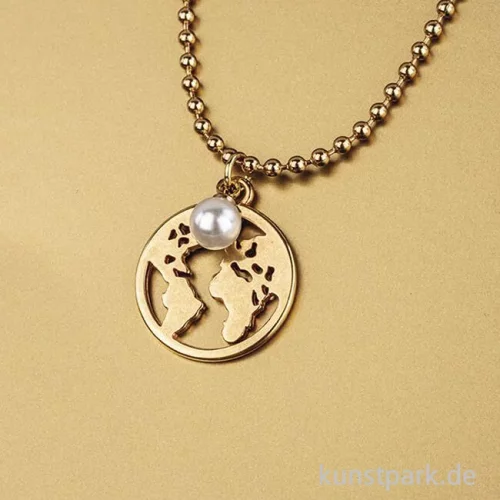Artikelbild 2 des Artikels “Anhänger Metall - goldene Weltkarte, 2 Stück “