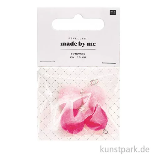 Artikelbild 2 des Artikels “Anhänger Mini Pompons - Neon Pink, 4er Set “