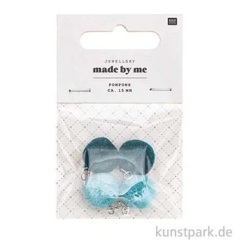 Artikelbild 2 des Artikels “Anhänger Mini Pompons - Türkis, 4er Set “