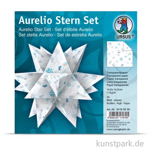 Artikelbild 2 des Artikels “Aurelio-Stern Bastelset - Classic Christmas Blau-Braun, 14,8x14,8 cm, 115g “