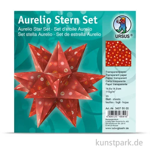 Artikelbild 2 des Artikels “Aurelio-Stern Bastelset - Winterzauber Rot, 14,8x14,8 cm, 115g “