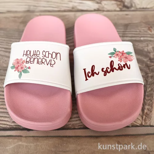Artikelbild 2 des Artikels “Badelatschen, Rosa-Weiß, Bedruckt, Design, Heute schon genervt “