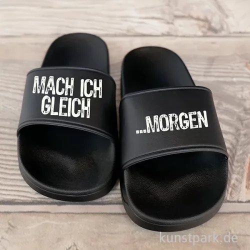 Artikelbild 2 des Artikels “Badelatschen, Schwarz, Bedruckt, Design, Mach ich gleich “