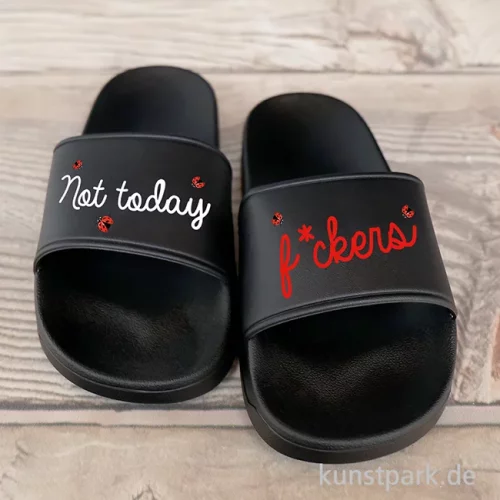 Artikelbild 2 des Artikels “Badelatschen, Schwarz, Bedruckt, Design, Not today “