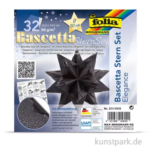Artikelbild 2 des Artikels “Bascetta-Stern Bastelset - Elegance Wildlife Schwarz, 90g 14,5 x 14,5 cm“