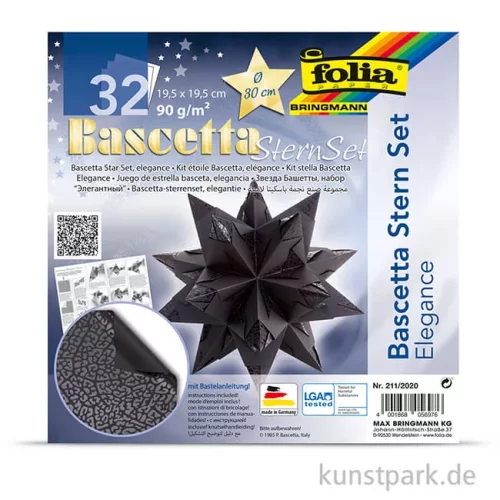 Artikelbild 2 des Artikels “Bascetta-Stern Bastelset - Elegance Wildlife Schwarz, 90g 19,5 x 19,5 cm“