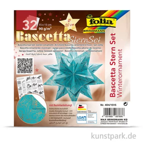 Artikelbild 2 des Artikels “Bascetta-Stern Bastelset - Türkis-Winterornament Kupfer, 90g 15 x 15 cm“