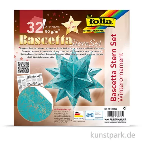 Artikelbild 2 des Artikels “Bascetta-Stern Bastelset - Türkis-Winterornament Kupfer, 90g 20 x 20 cm“