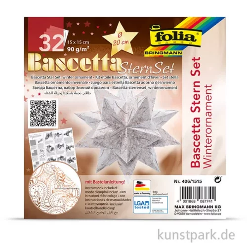 Artikelbild 2 des Artikels “Bascetta-Stern Bastelset - Weiß-Winterornament Kupfer, 90g 15 x 15 cm“