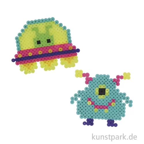 Artikelbild 2 des Artikels “Bastelset Bügelperlen, Glow in the dark, 2 Motive, Monster “