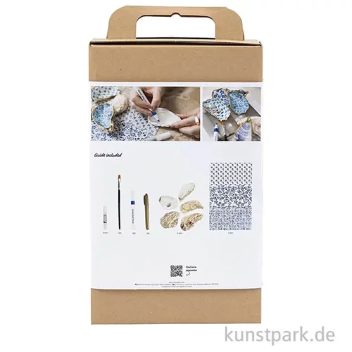 Artikelbild 2 des Artikels “Bastelset Decoupage, Austernschalen, Blau Weiß Gold “