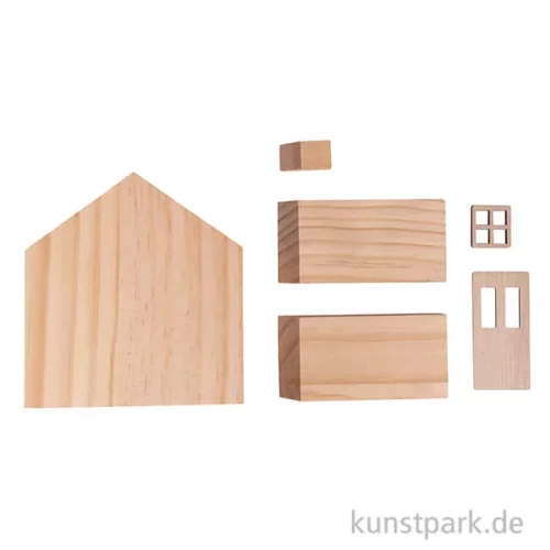 Artikelbild 2 des Artikels “Bastelset Holzhaus, Natur, 11,5 x 3,5 x 11 cm, 6-teilig “