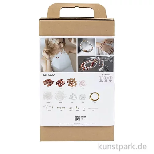 Artikelbild 2 des Artikels “Bastelset Schmuck, Achat Perlenschmuck, Beige, Orange, Perlmuttweiß “