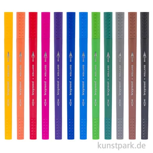 Artikelbild 2 des Artikels “Bruynzeel Fineliner Brush Pen Set mit 12 Farben im Kartonetui “