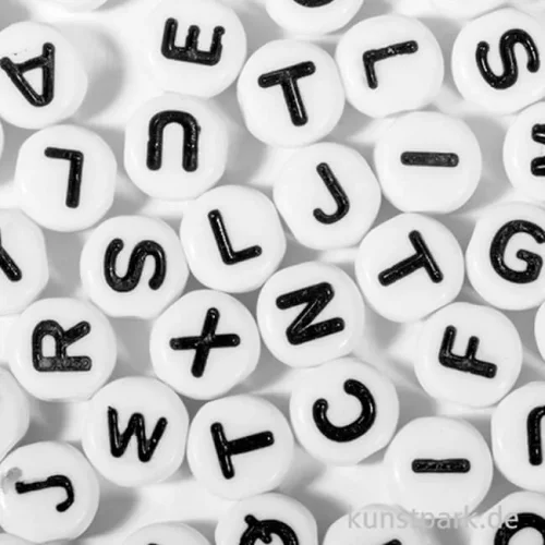 Artikelbild 2 des Artikels “Buchstaben-Perlen aus Kunststoff, Weiß, 6 mm, 40 g “