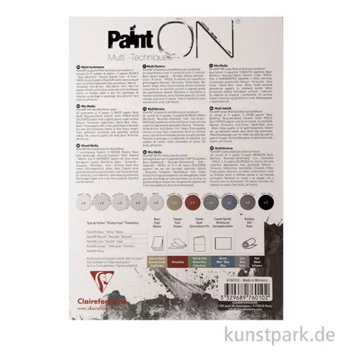 Artikelbild 2 des Artikels “Clairefontaine Paint'ON Papier, Mixed Media, MIX 11, 250g, 27 Blatt “