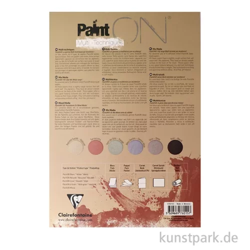 Artikelbild 2 des Artikels “Clairefontaine Paint'ON Papier, Mixed Media, MIX 6, 250g, 24 Blatt “