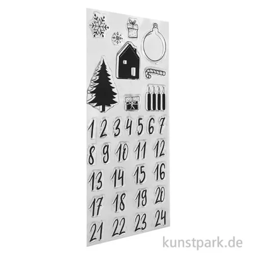 Artikelbild 2 des Artikels “Clear Stamps - Adventskalender Classic mit 33 Motiven als Silikonstempel “